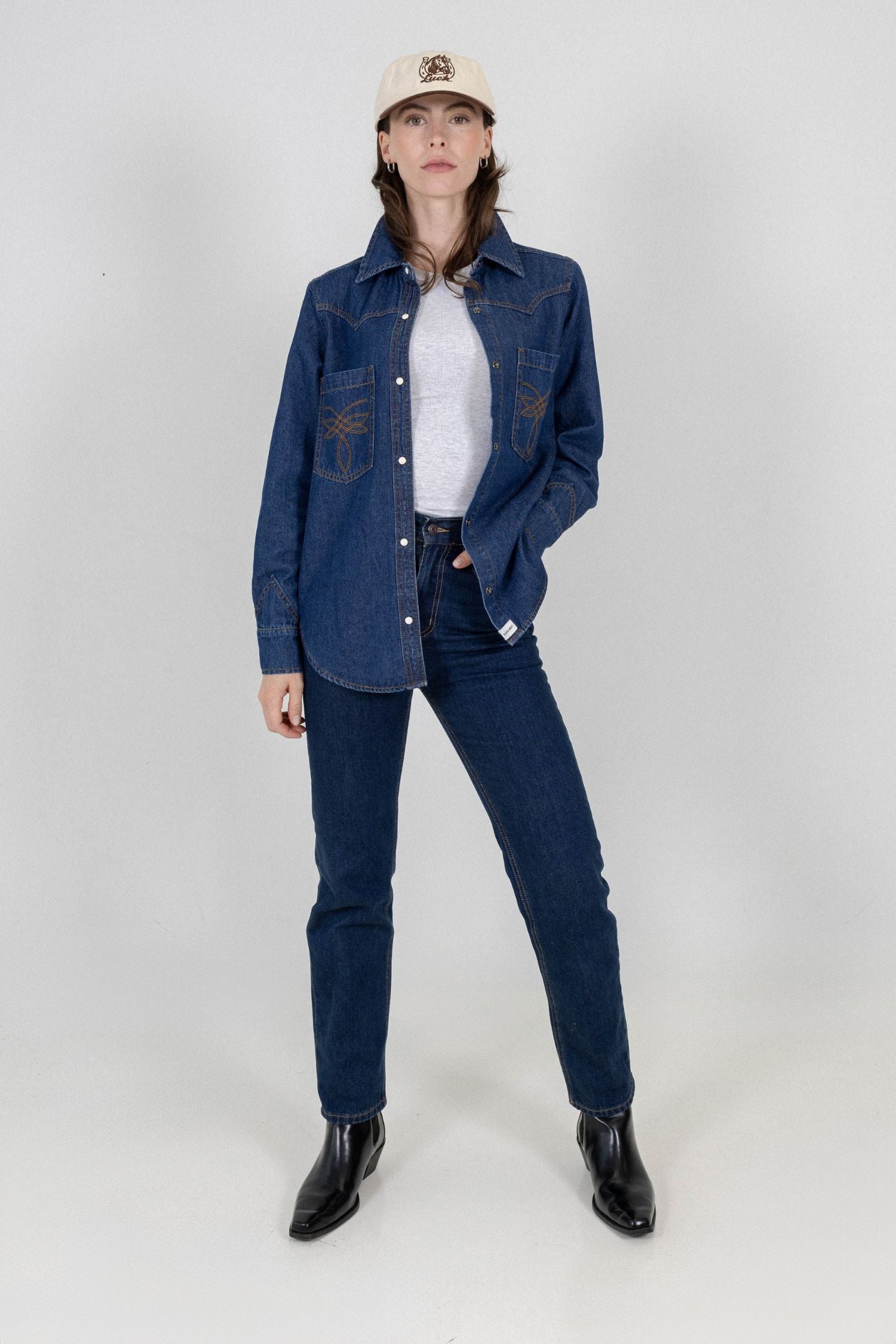 DAKOTA DENIM SHIRT - DARK BLUE
