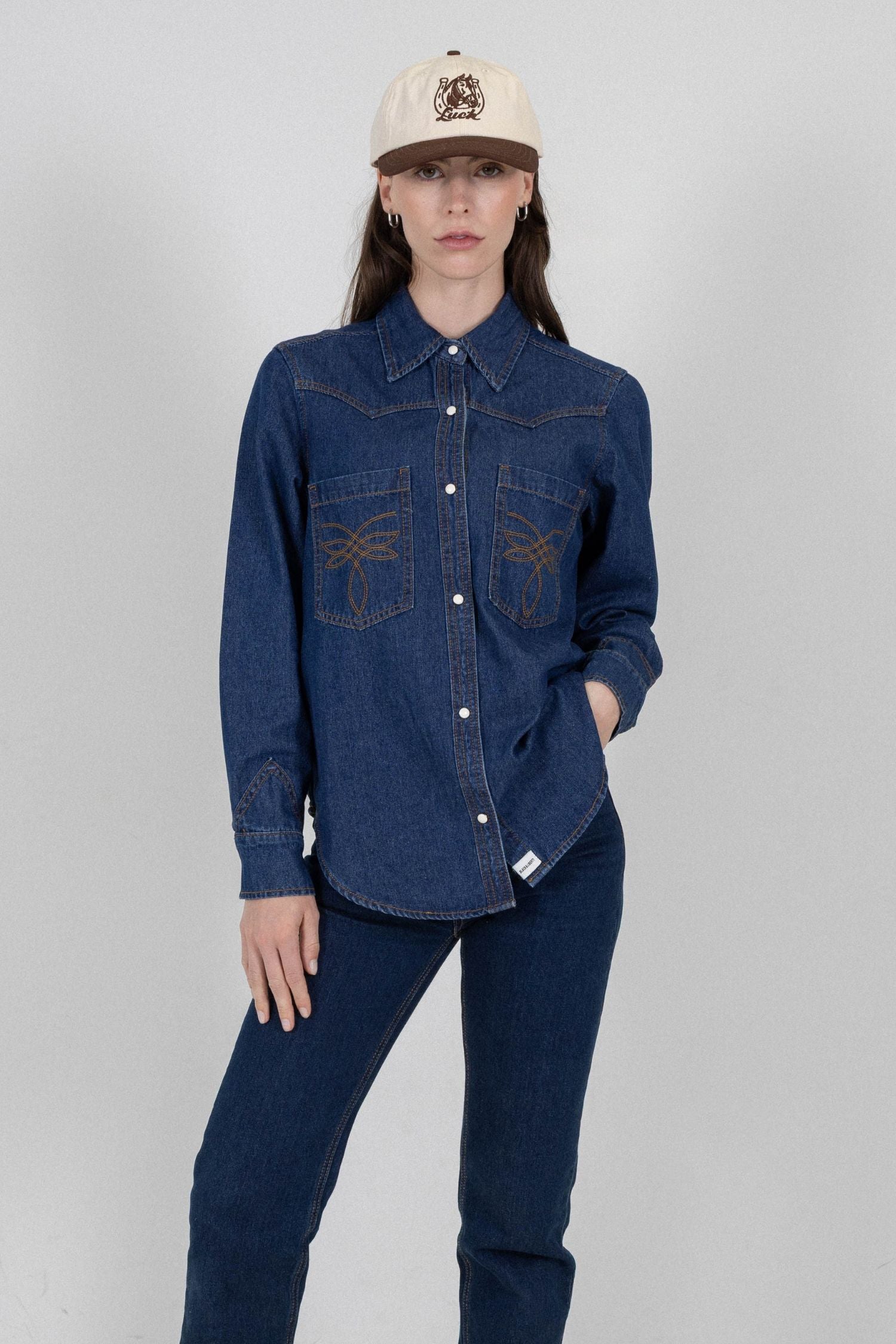 DAKOTA DENIM SHIRT - DARK BLUE