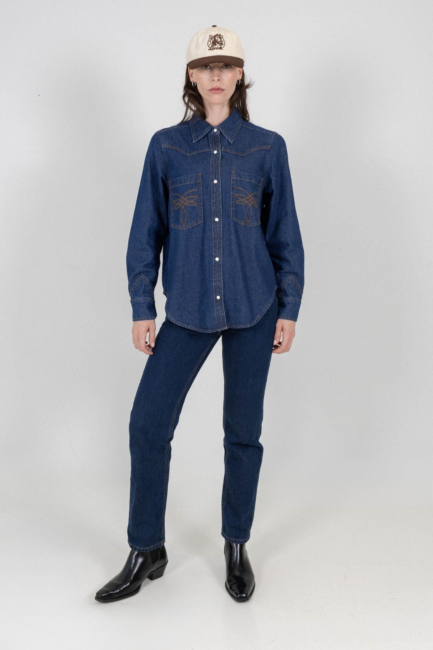DAKOTA DENIM SHIRT - DARK BLUE