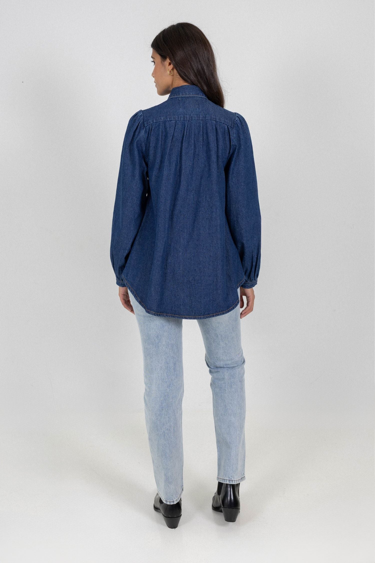 LOUISE DENIM SHIRT - DARK BLUE