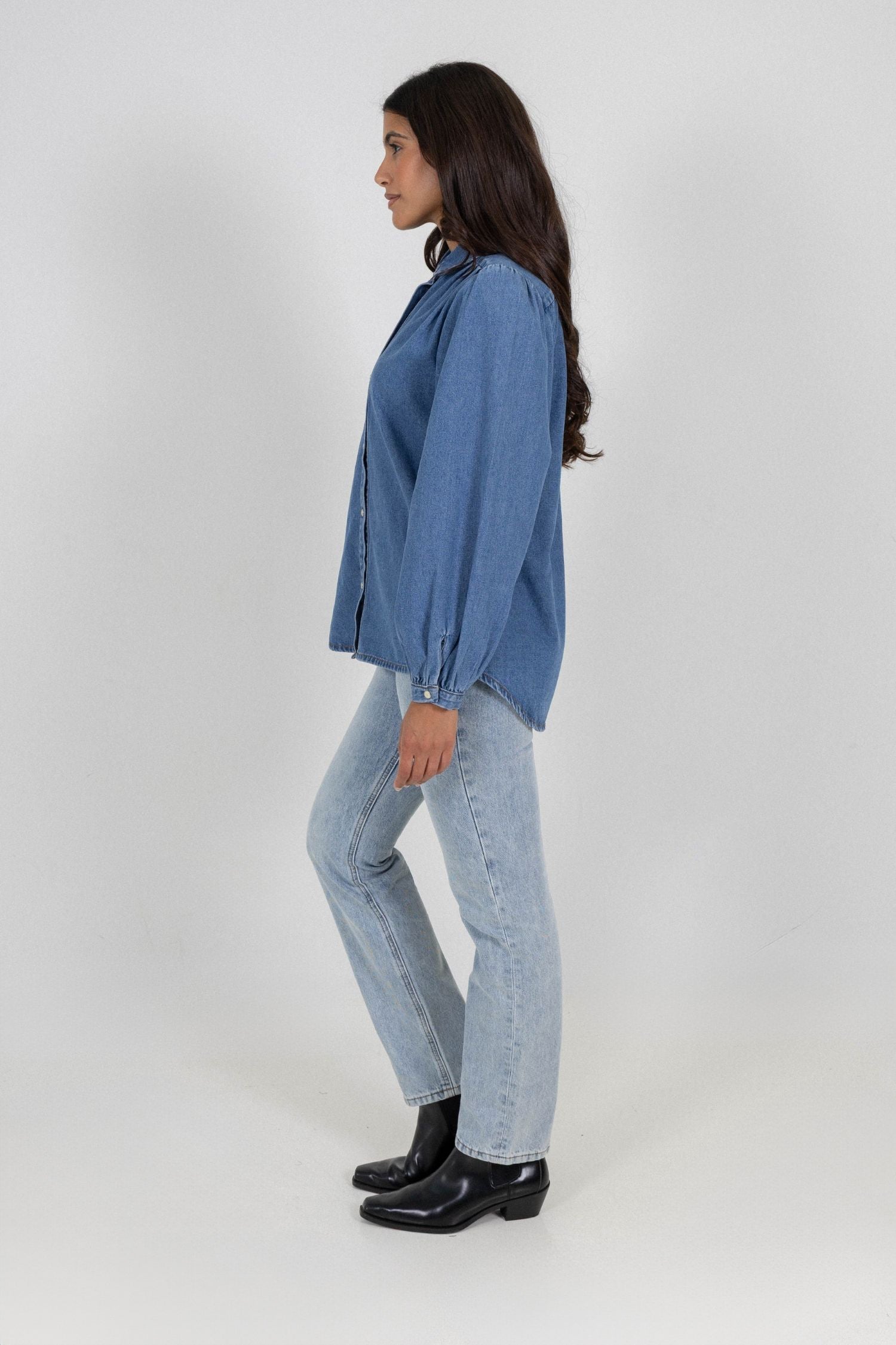 LOUISE DENIM SHIRT - LIGHT BLUE