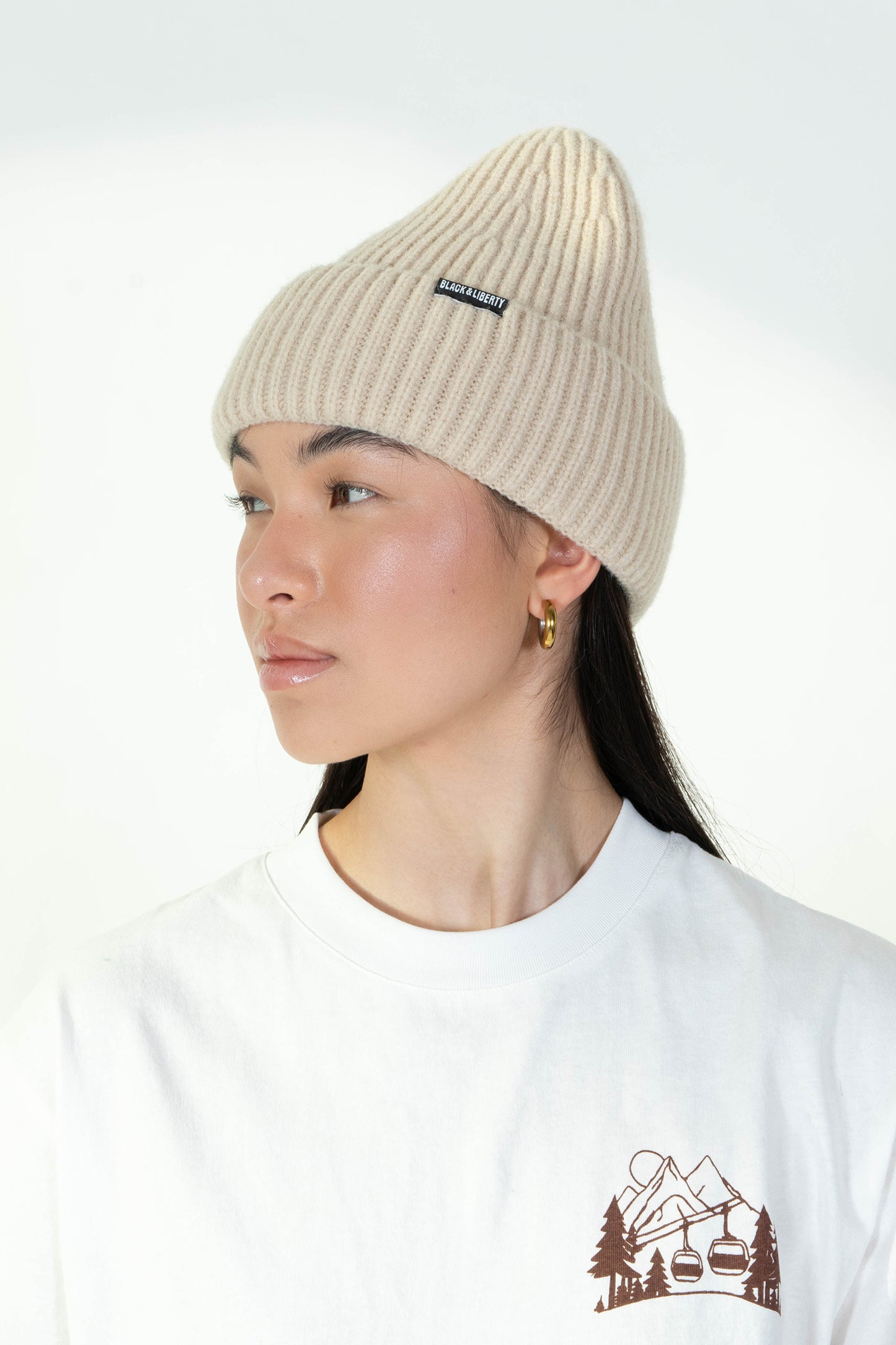 OATMEAL RIB KNIT BEANIE