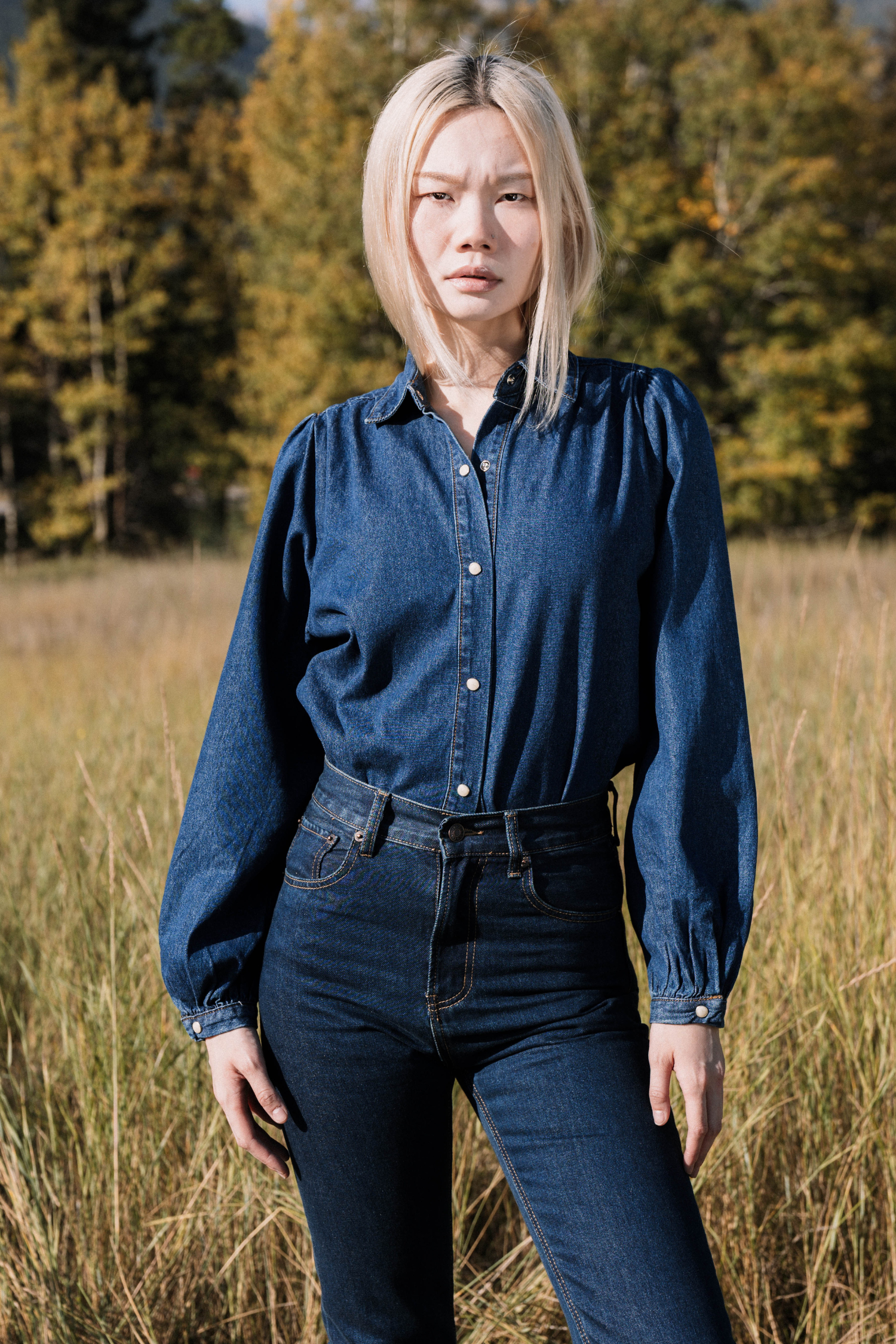 LOUISE DENIM SHIRT - DARK BLUE