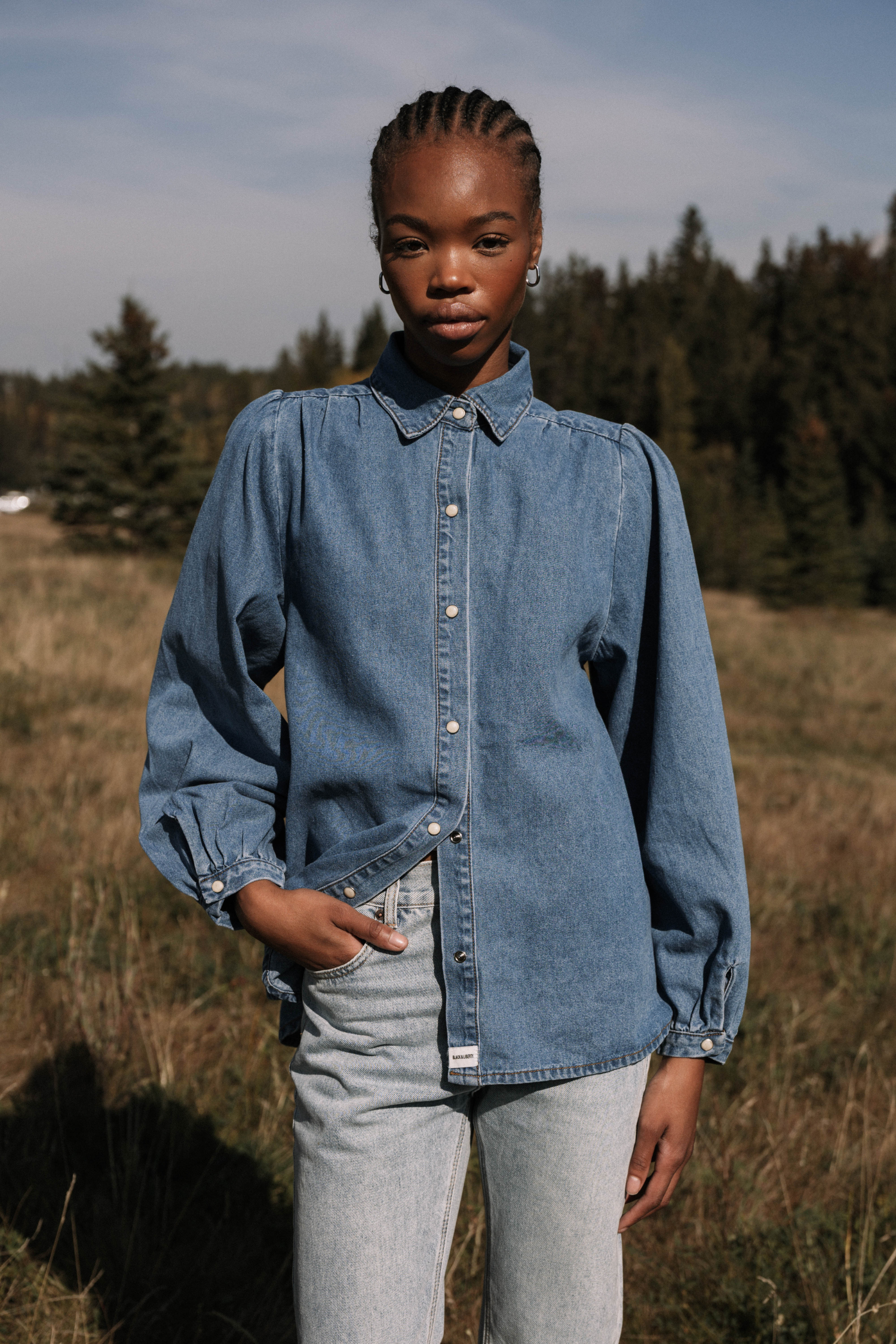 LOUISE DENIM SHIRT - LIGHT BLUE