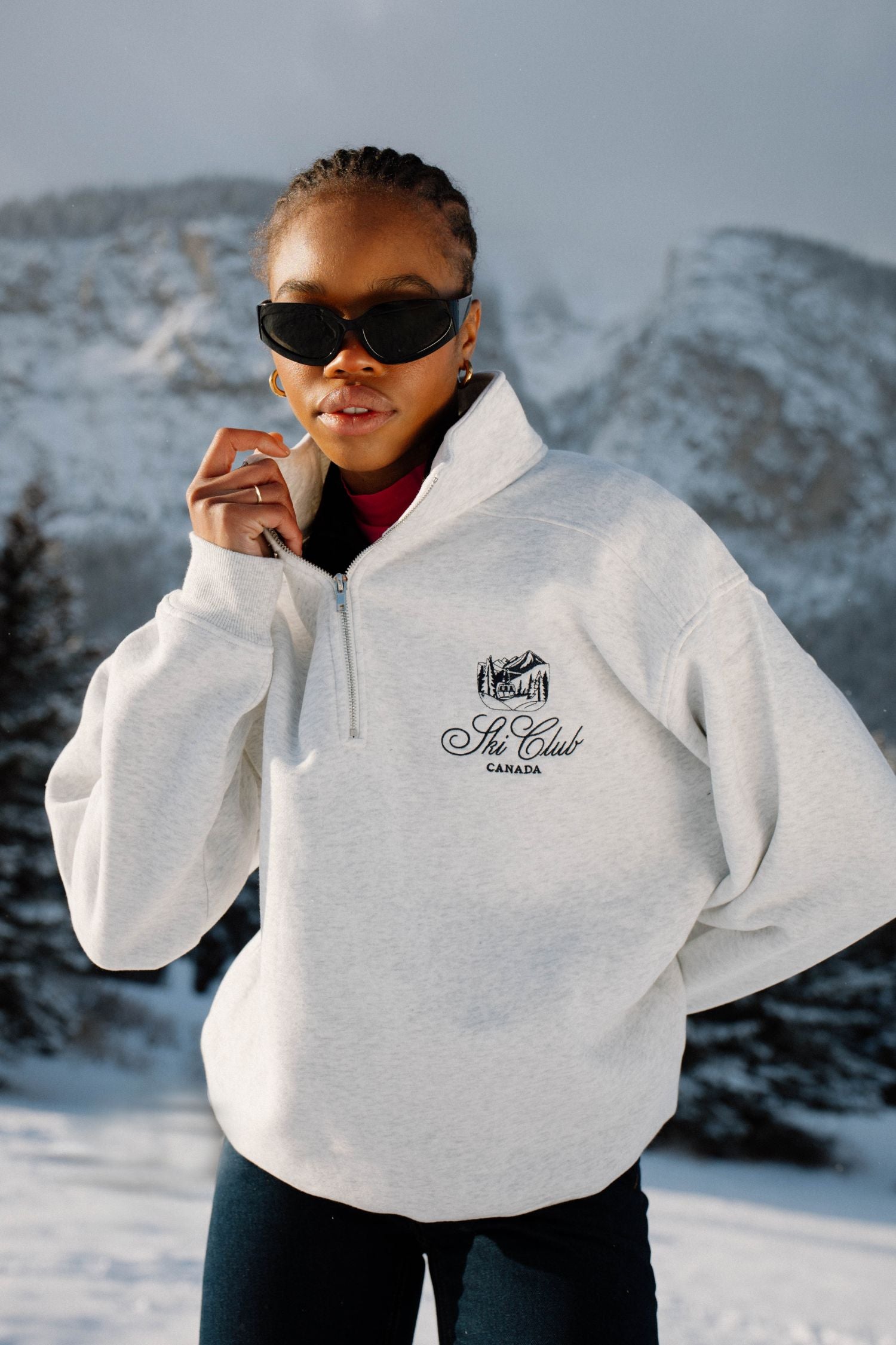 SKI CLUB ZIP SWEATSHIRT